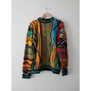 Coogi Vintage Colourful Cotton Sweater Size XL Notorious Big Style Very Rare